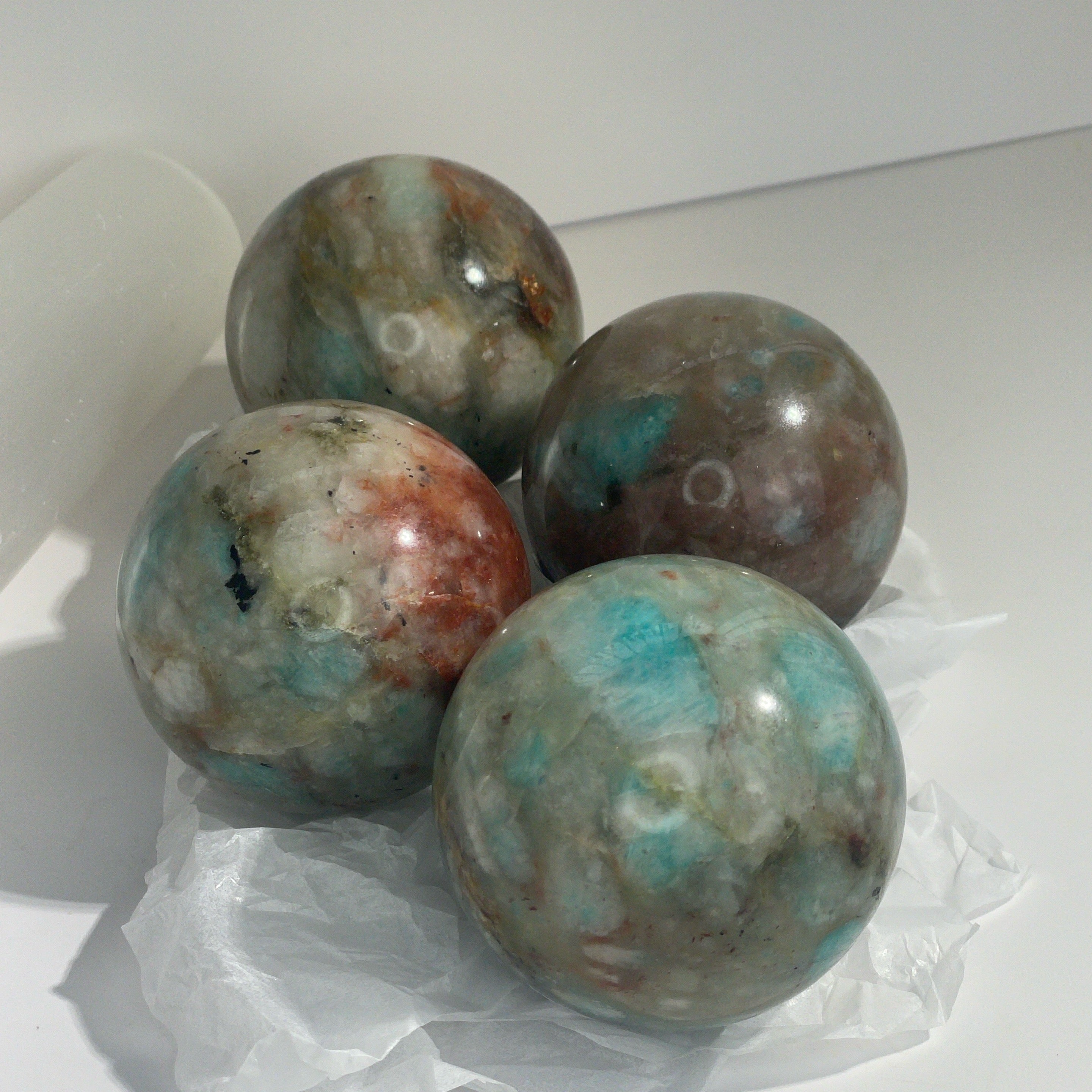 Amazonite And Fire Quartz Sphere