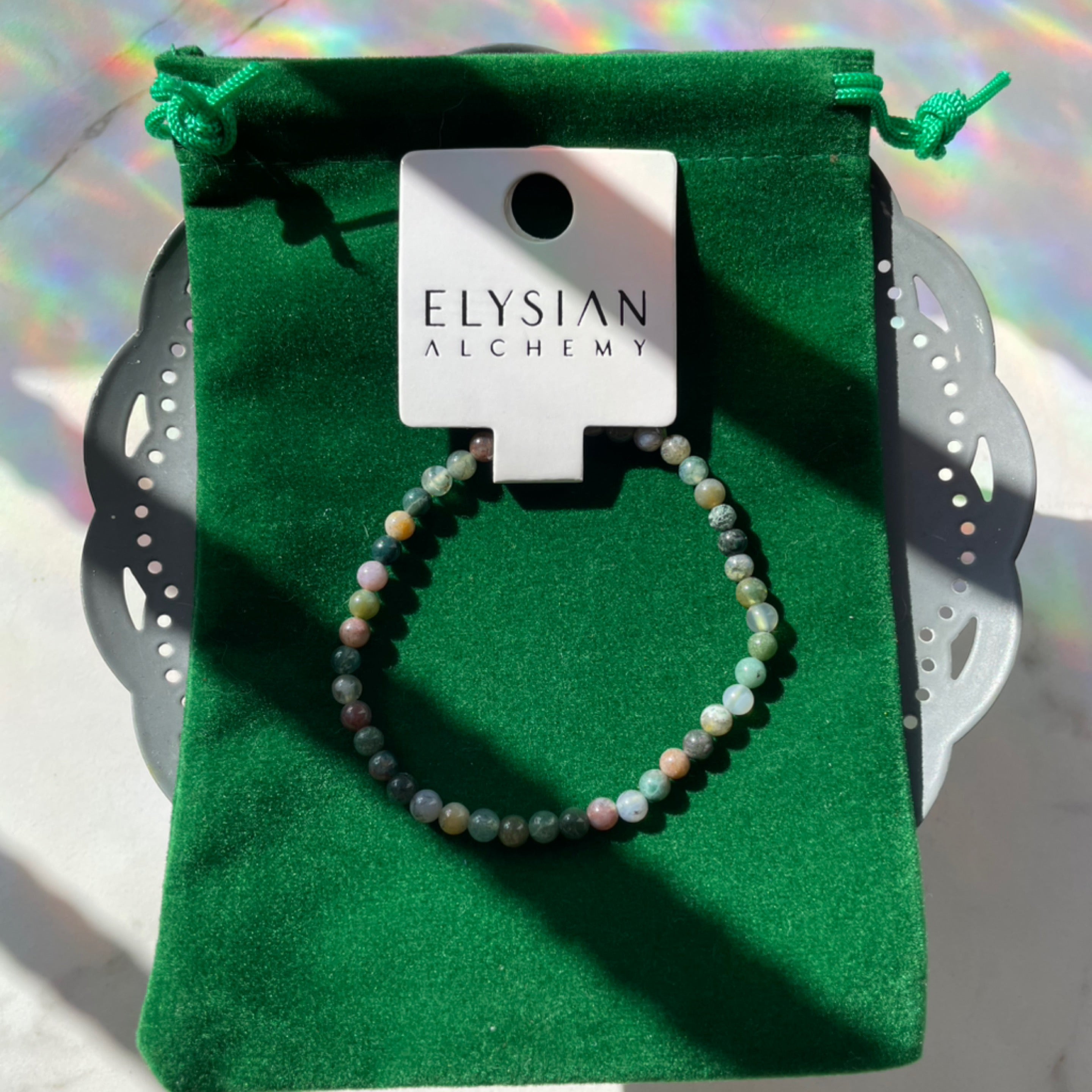 Indian Agate Bracelet 4mm
