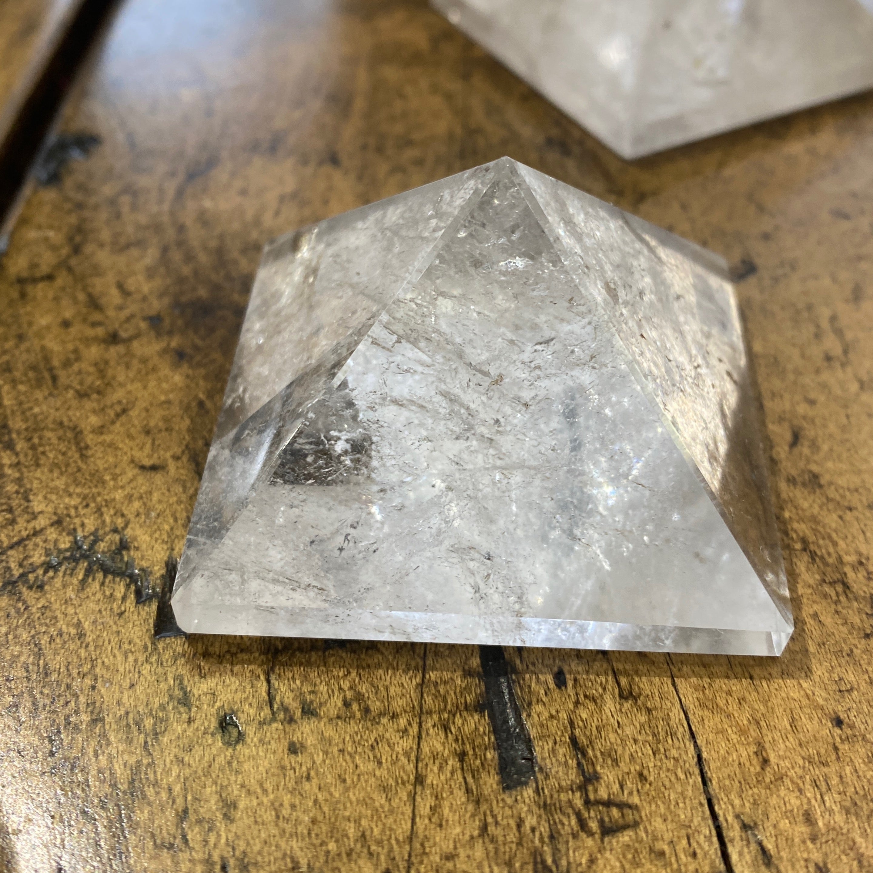 clear quartz pyramid