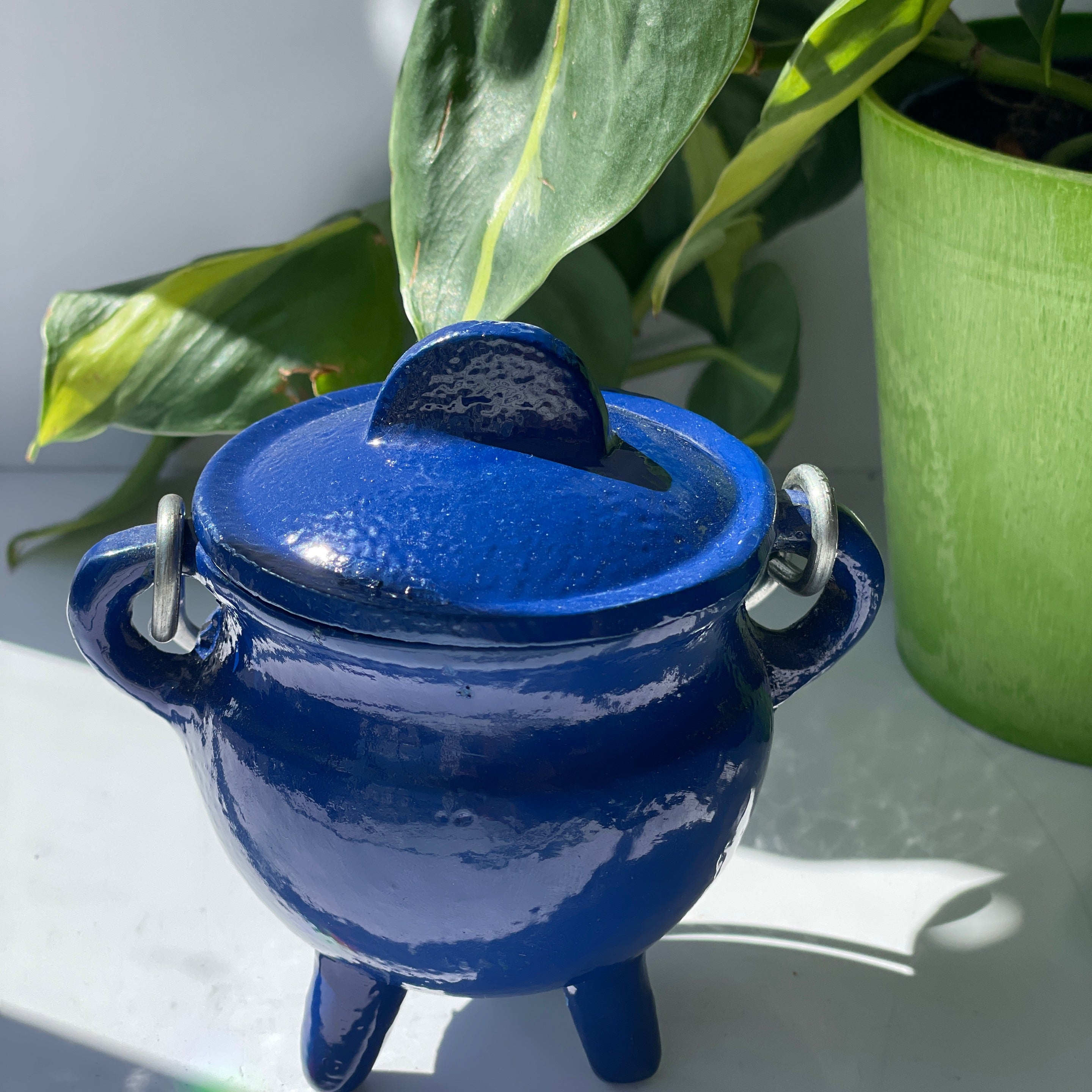 Blue Cast Iron Cauldron