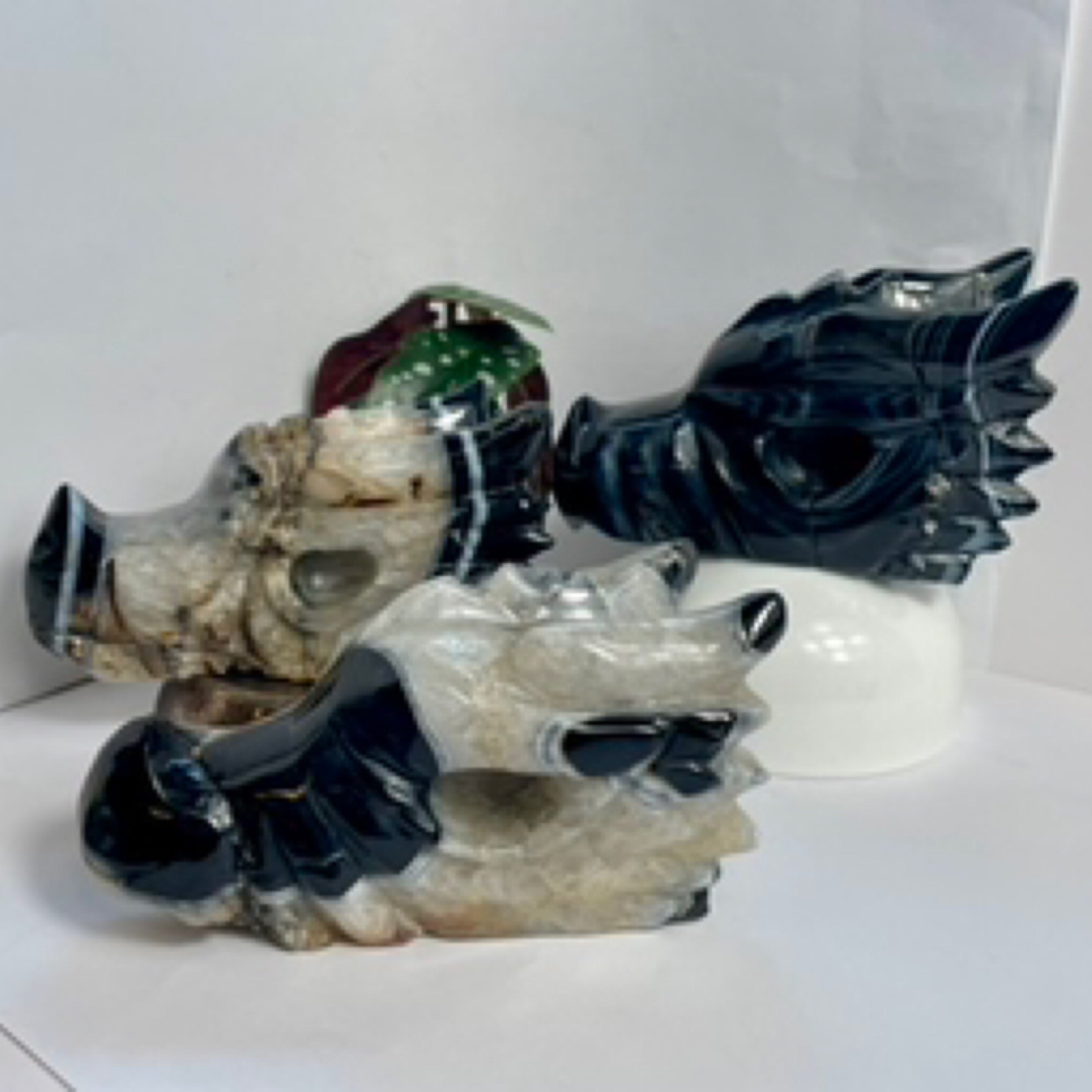 Black Agate Dragon Head