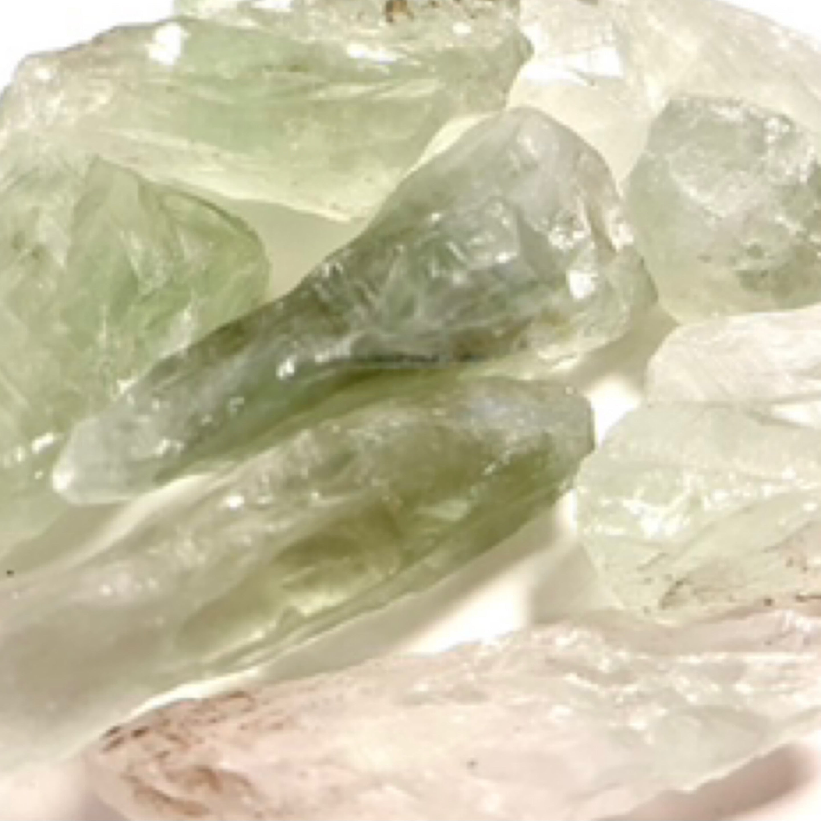Green amethyst raw tooth
