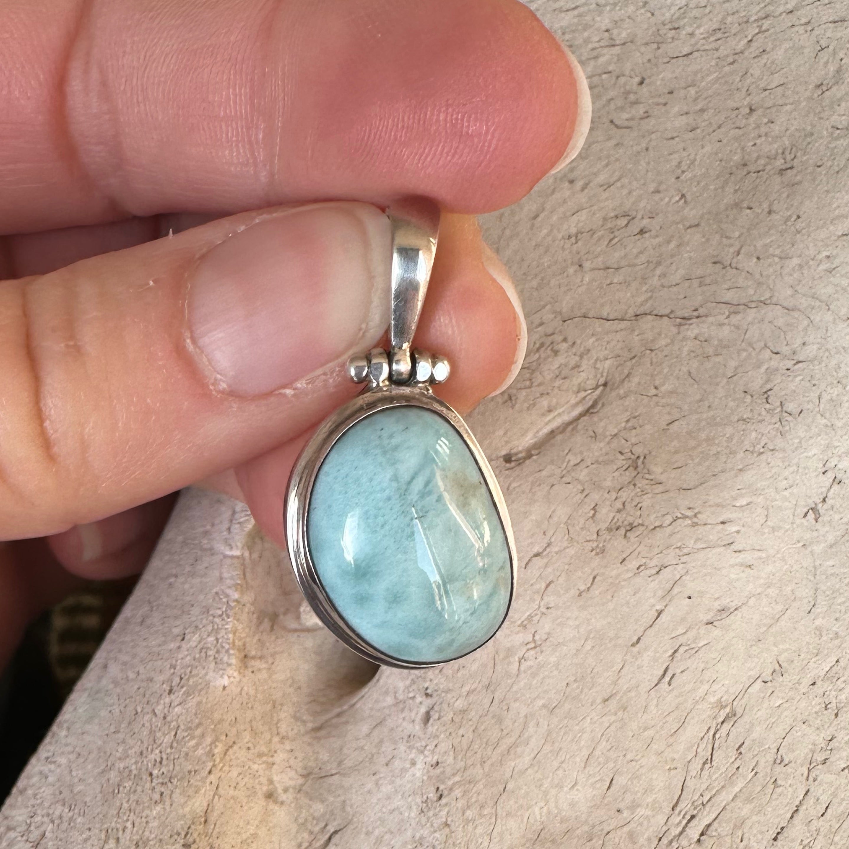 Larimar Pendant SS