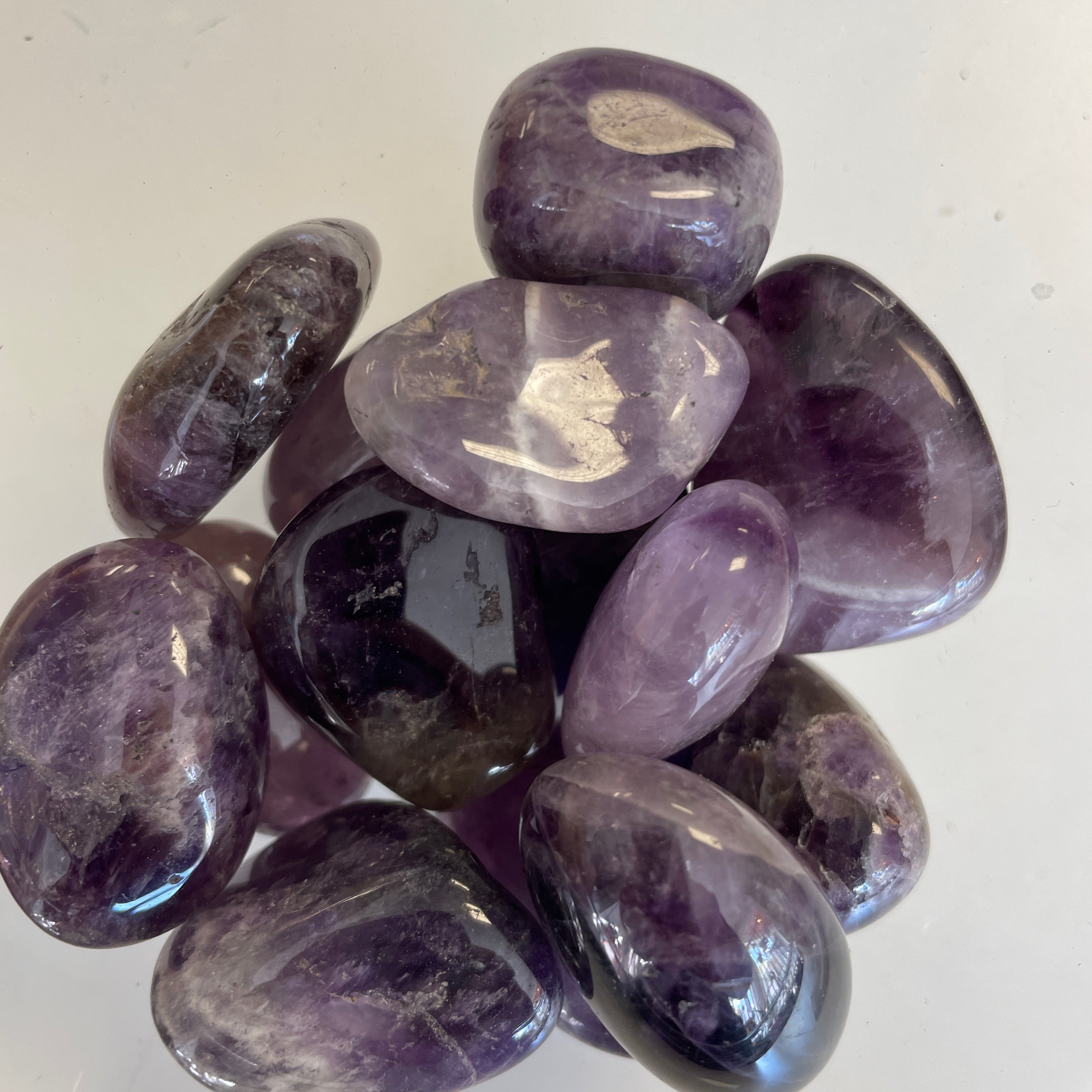 Chevron Amethyst Large Tumbles