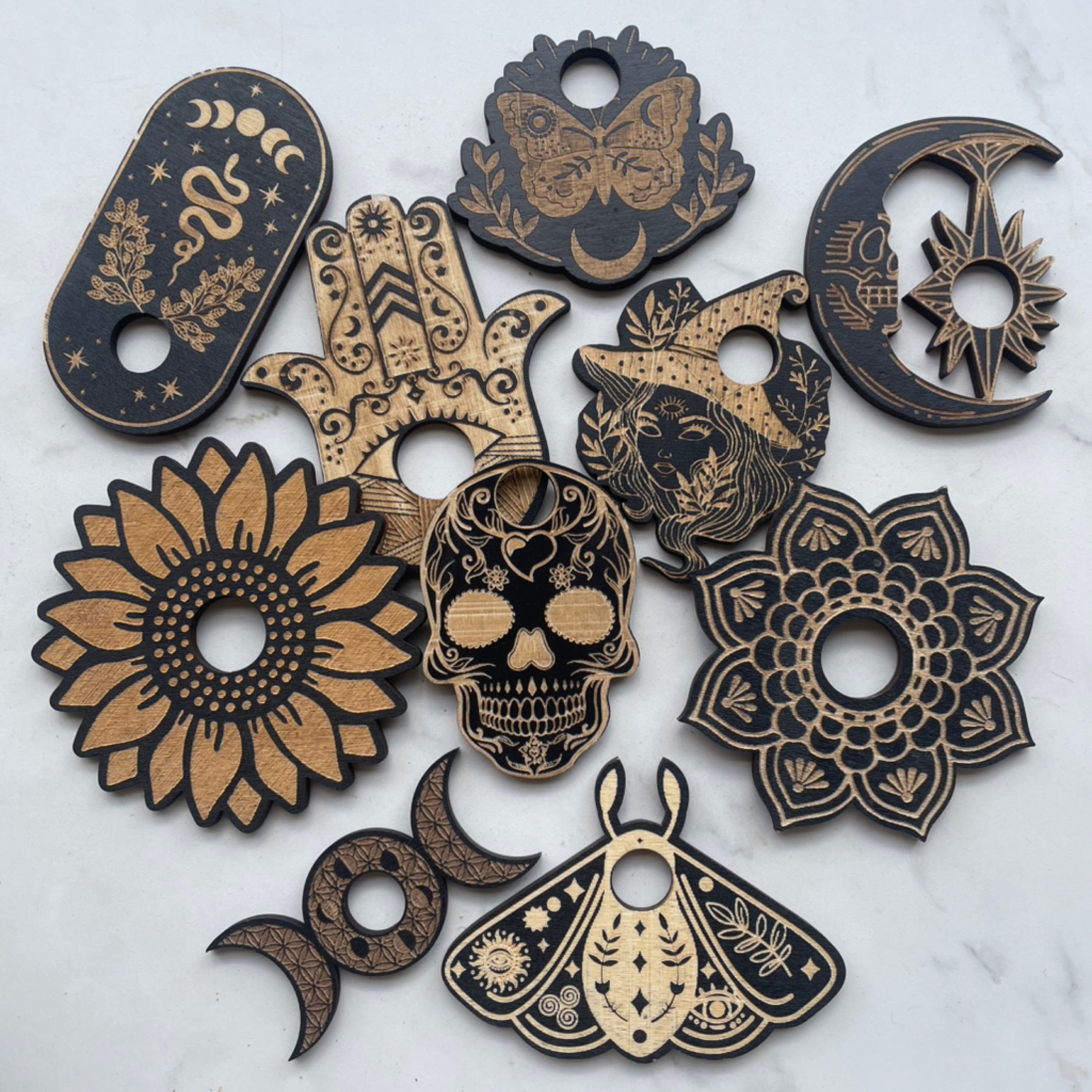 Assorted Wood Sphere Stands