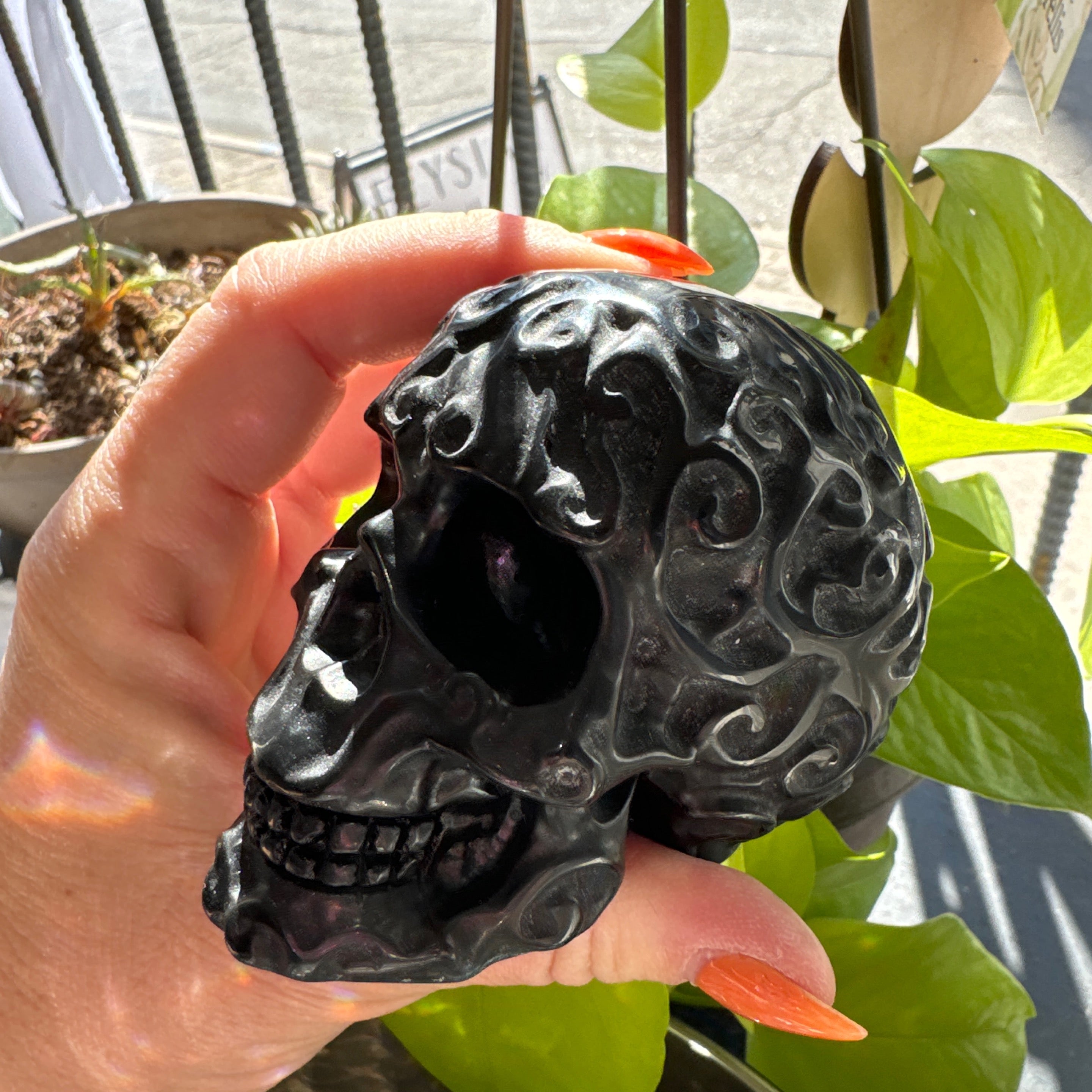 Carved Obsidian Skull