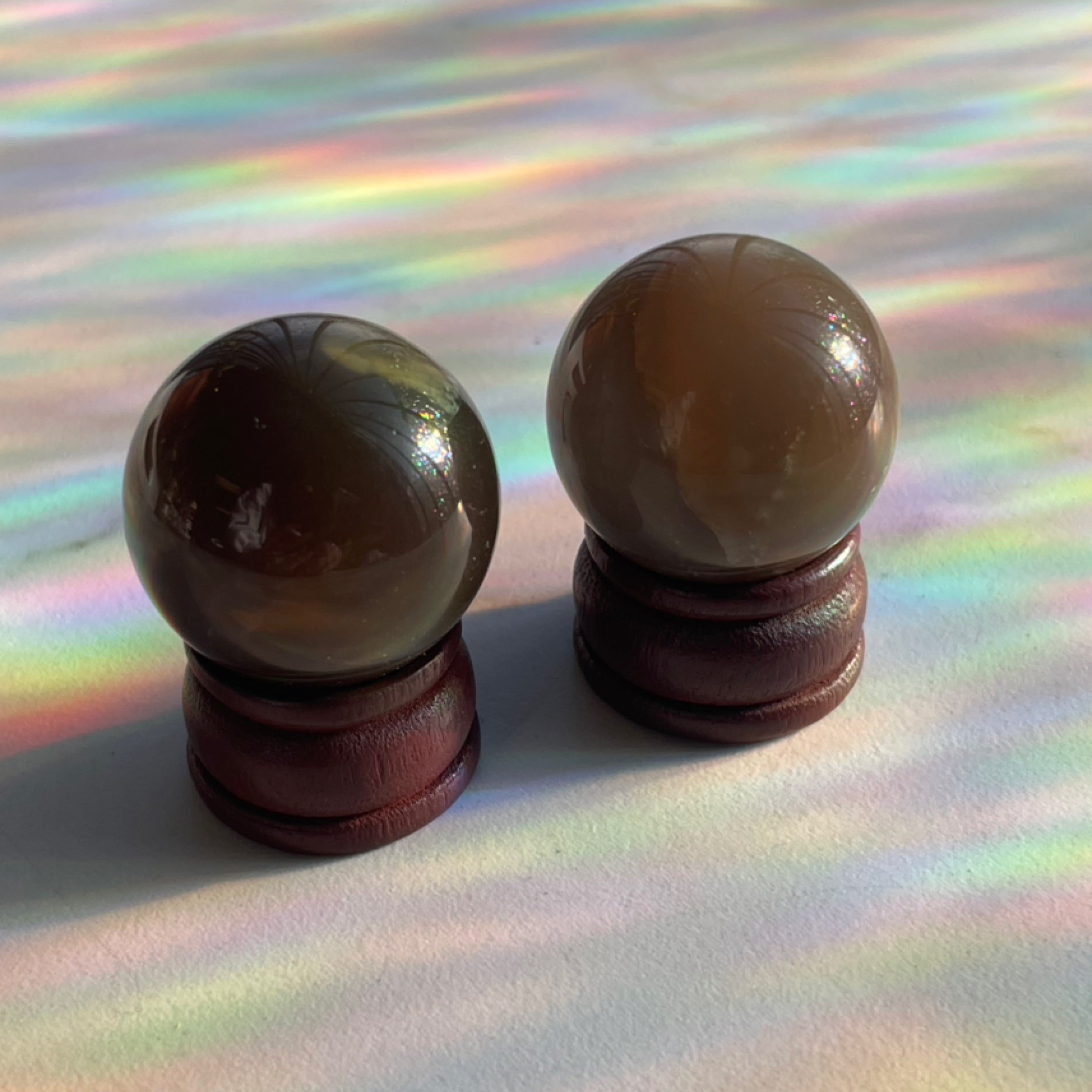 Black Moonstone Spheres