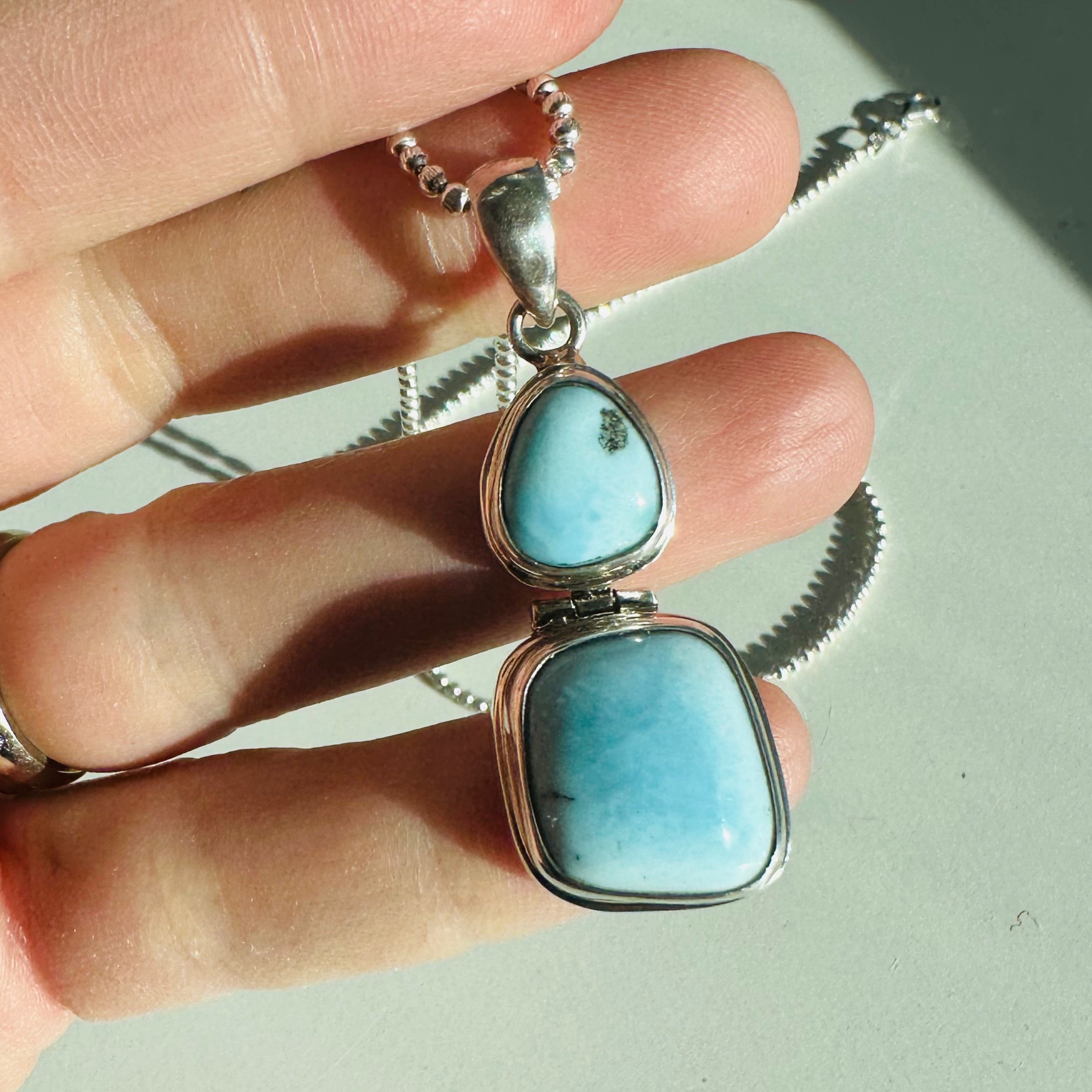 Larimar Double Pendant