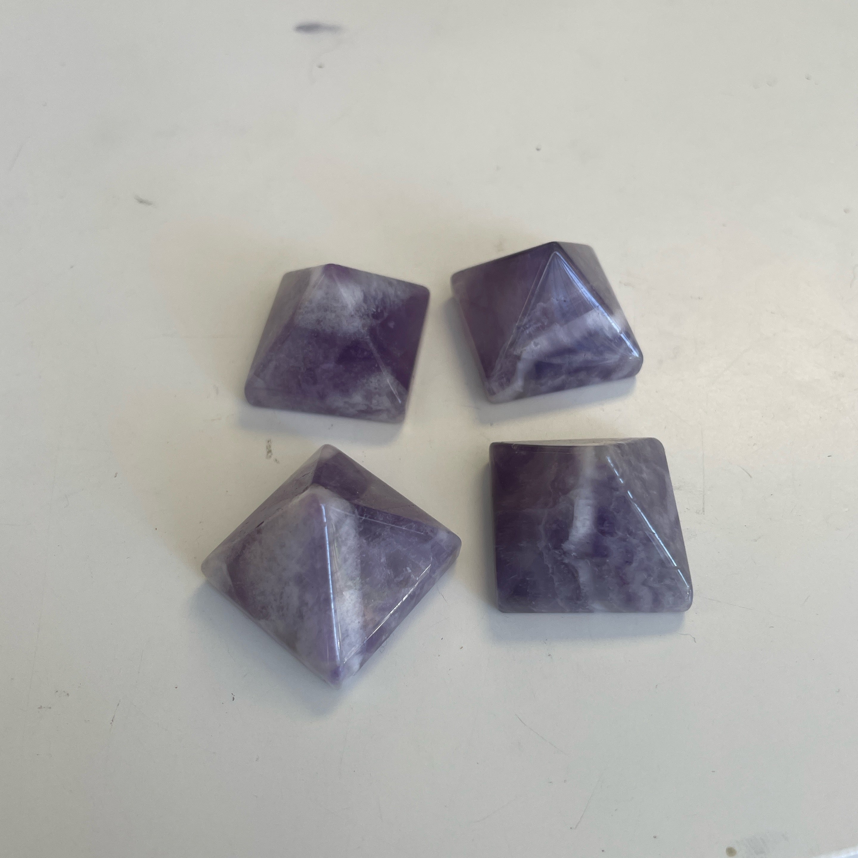 Chevron Amethyst Pyramids