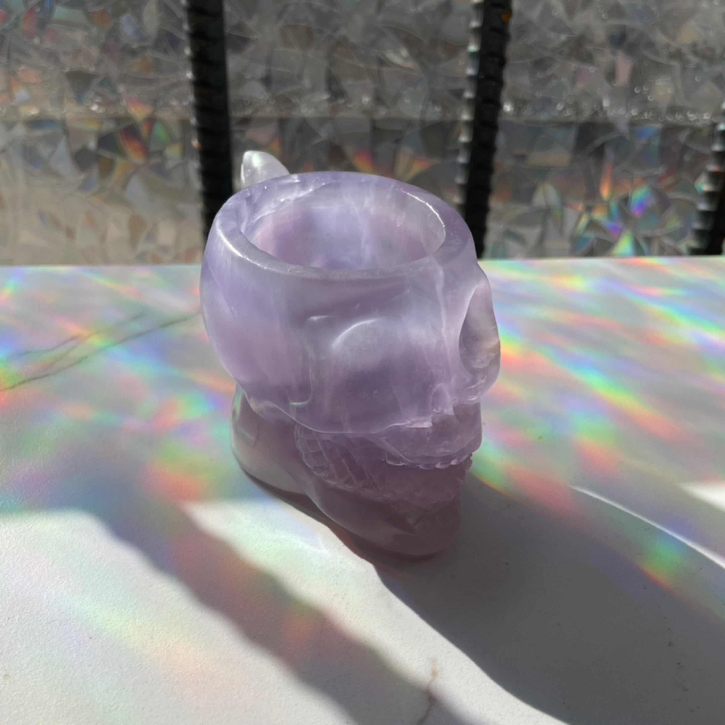 Purple Fluorite Skull Mug
