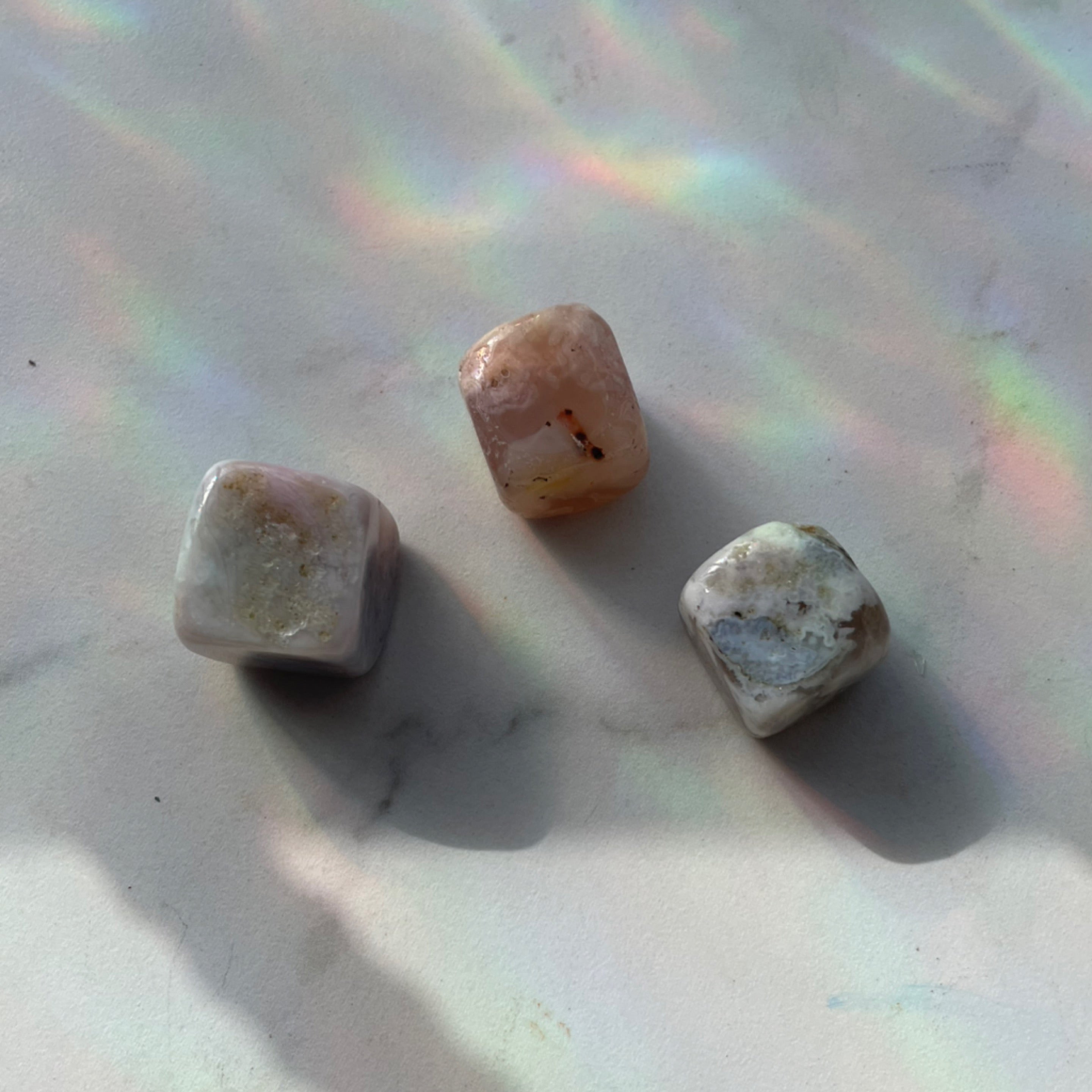 Flower Agate Cubes