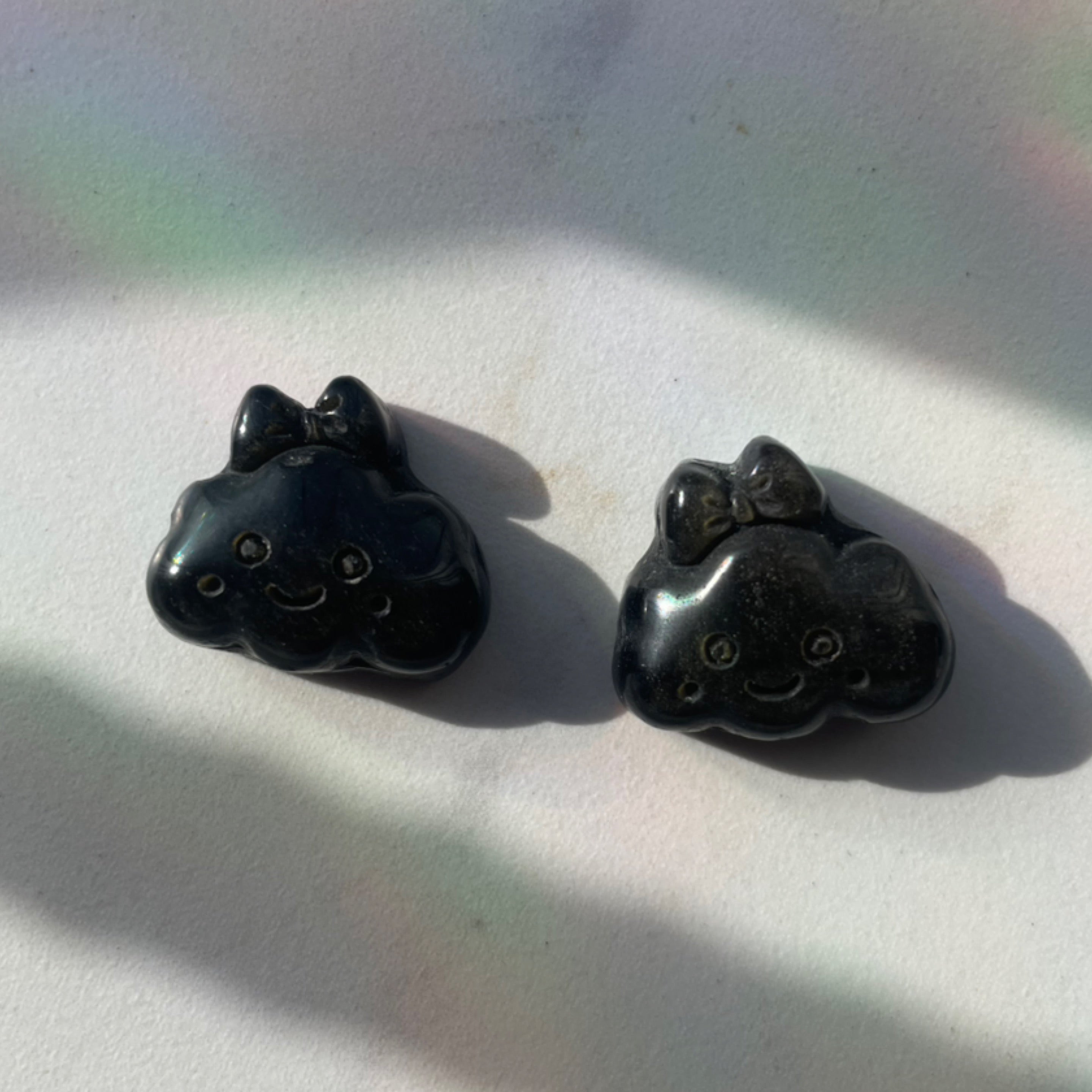 Gold Sheen Obsidian Mini Cloud with Bow