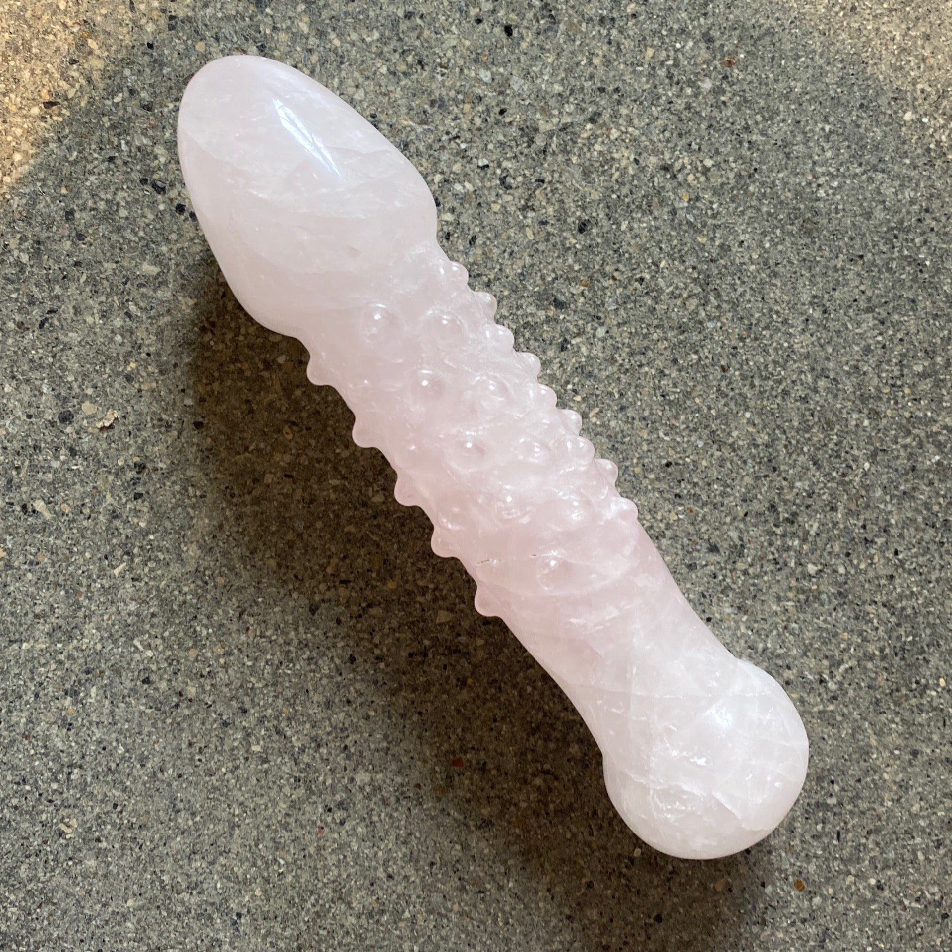 Rose Quartz Ribbed Massage Wands