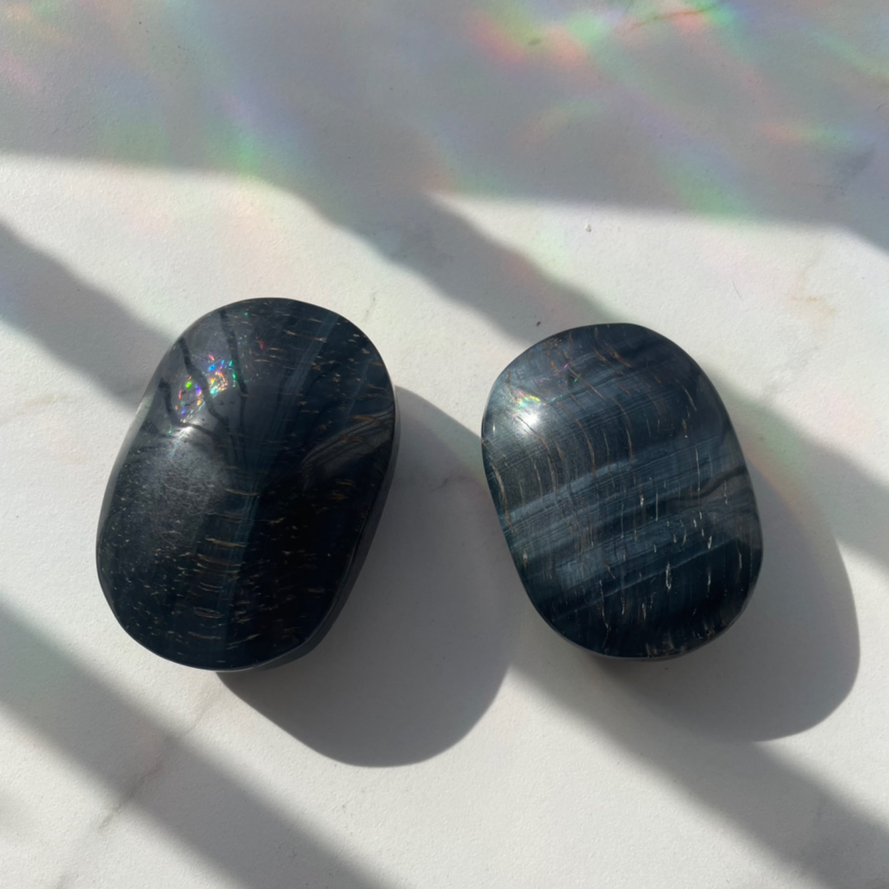 Blue Tiger’s Eye Palm Stones