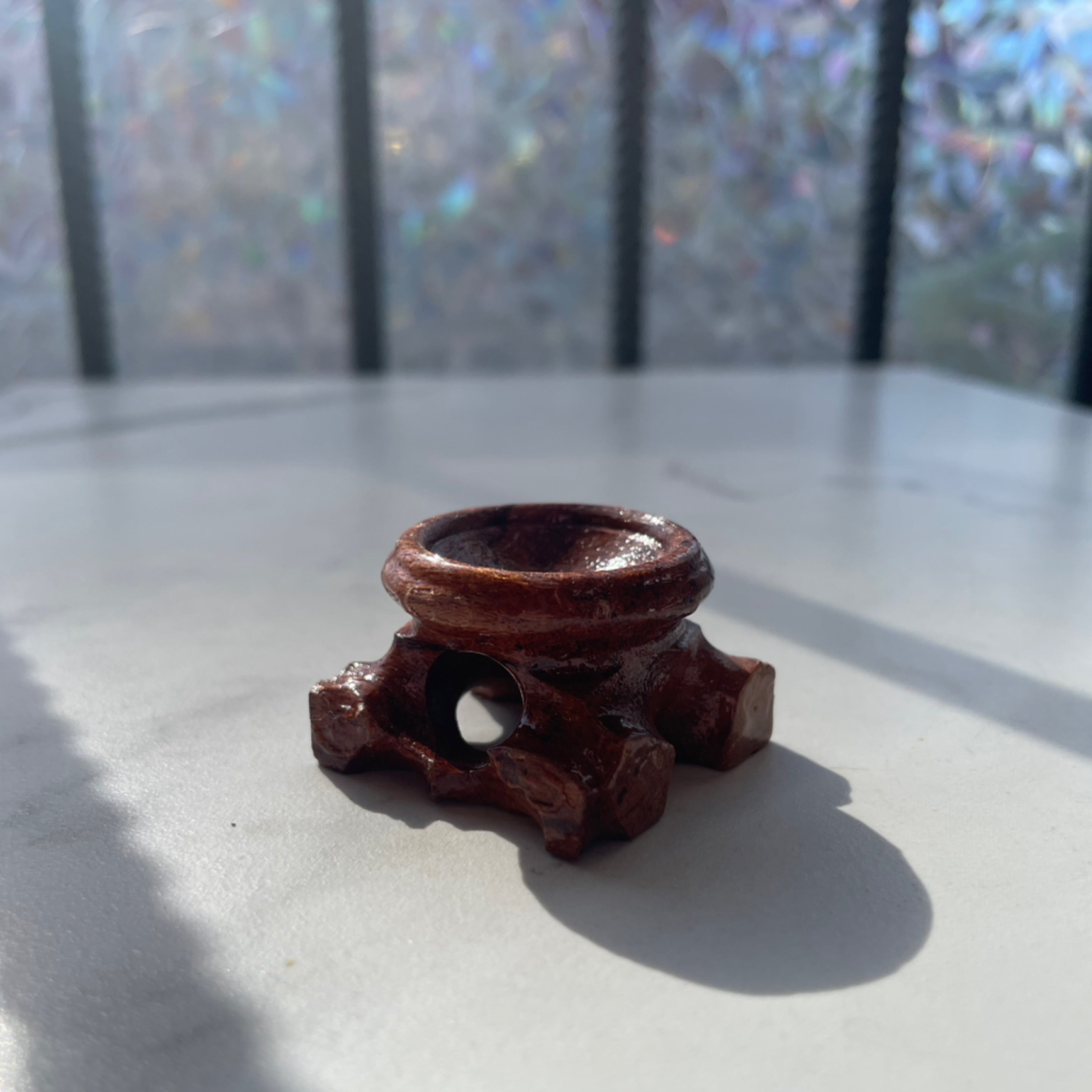 Wooden Four Legged Sphere Stand