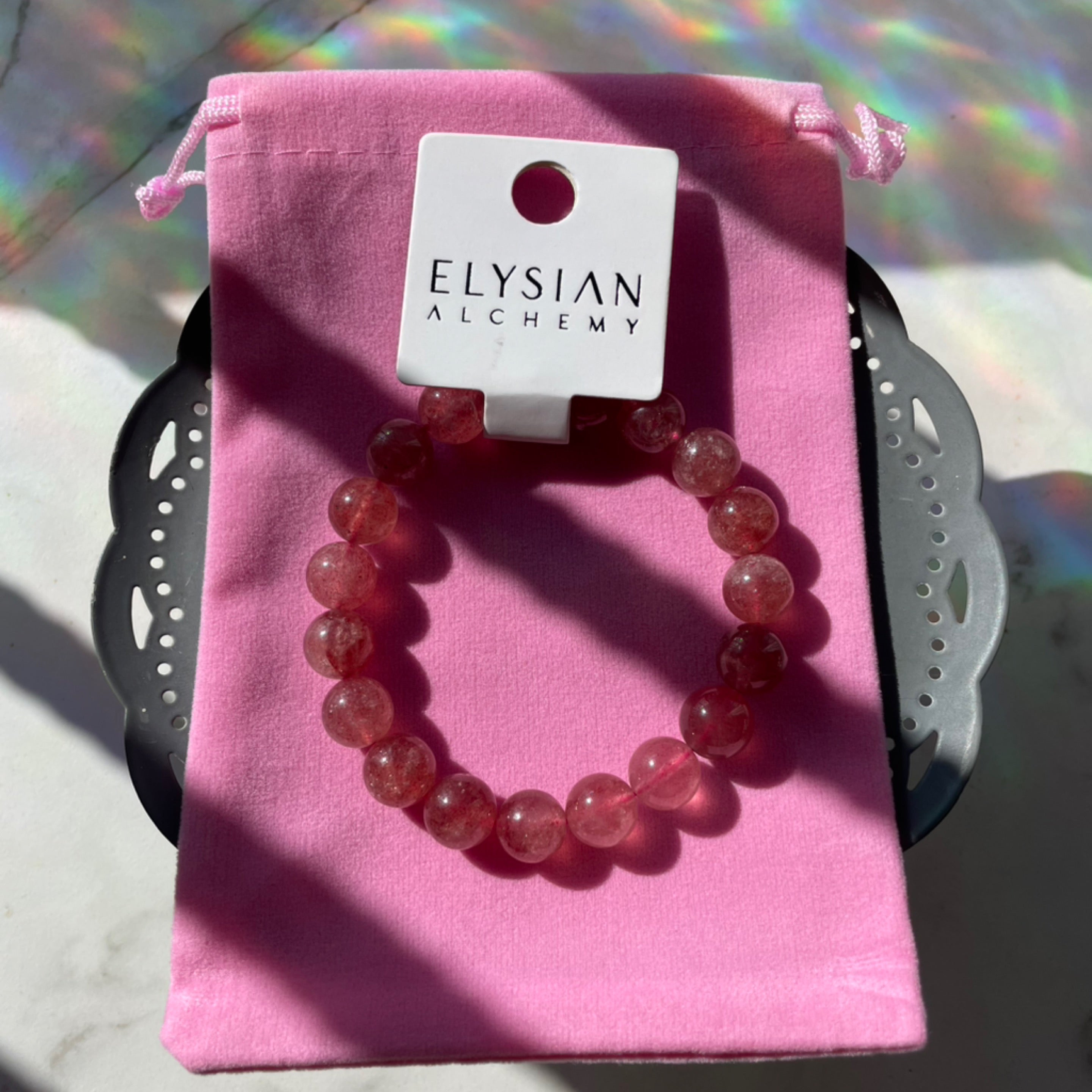 Strawberry Quartz Bracelet 9mm