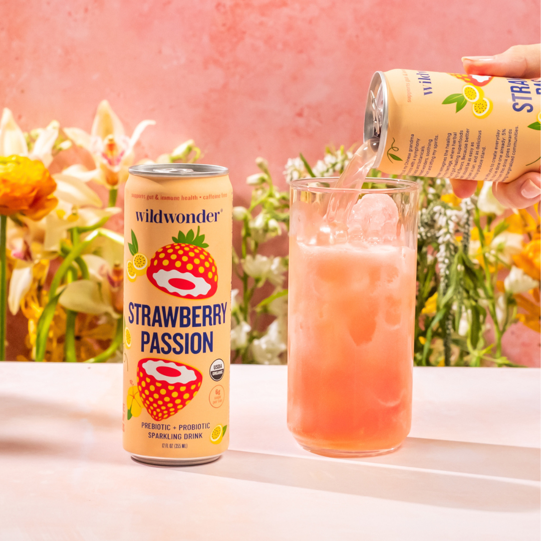 Strawberry Passion Sparkling Prebiotic + Probiotic Drink