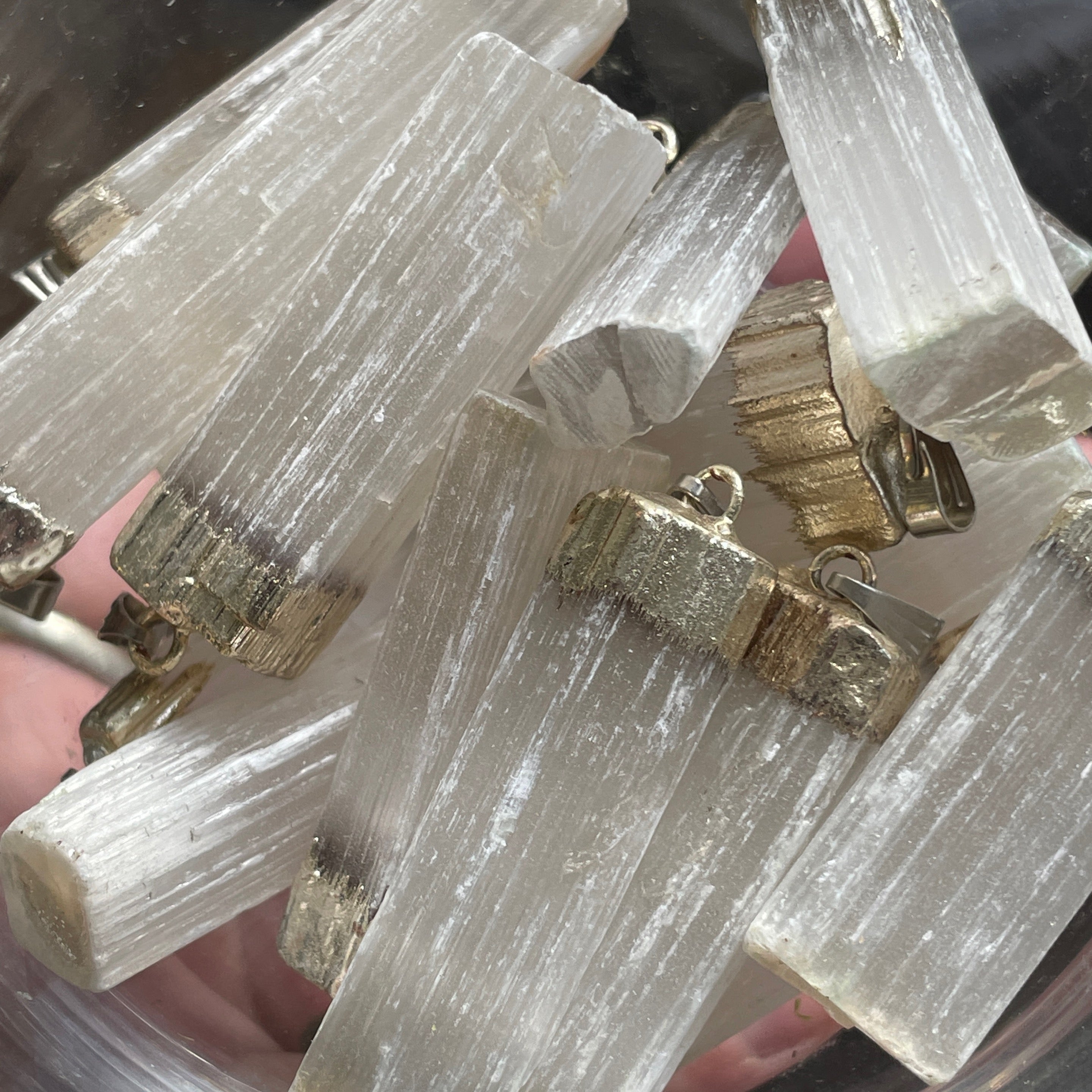 Selenite Raw Pendant