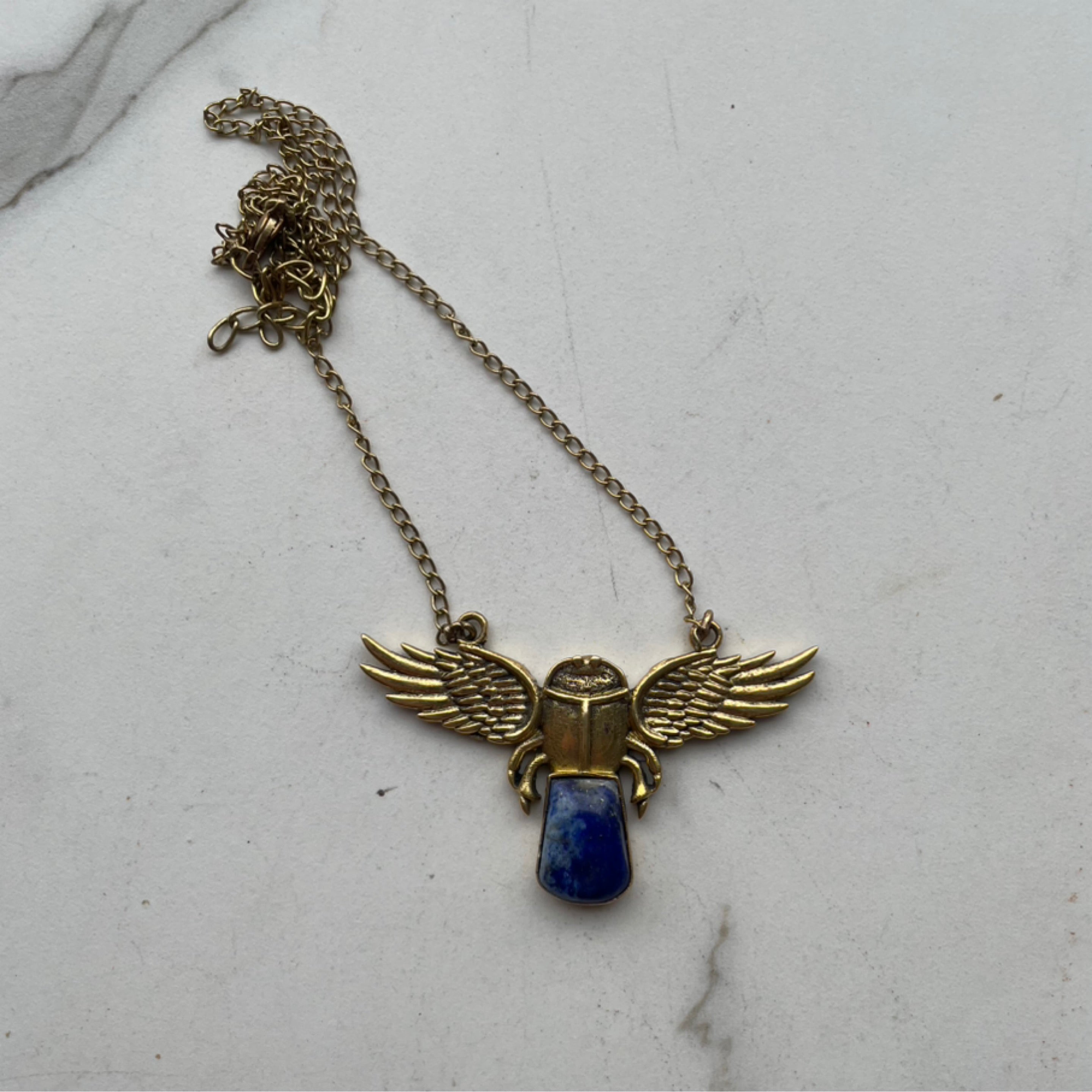 WS Lapis Lazuli Scarab Pendant