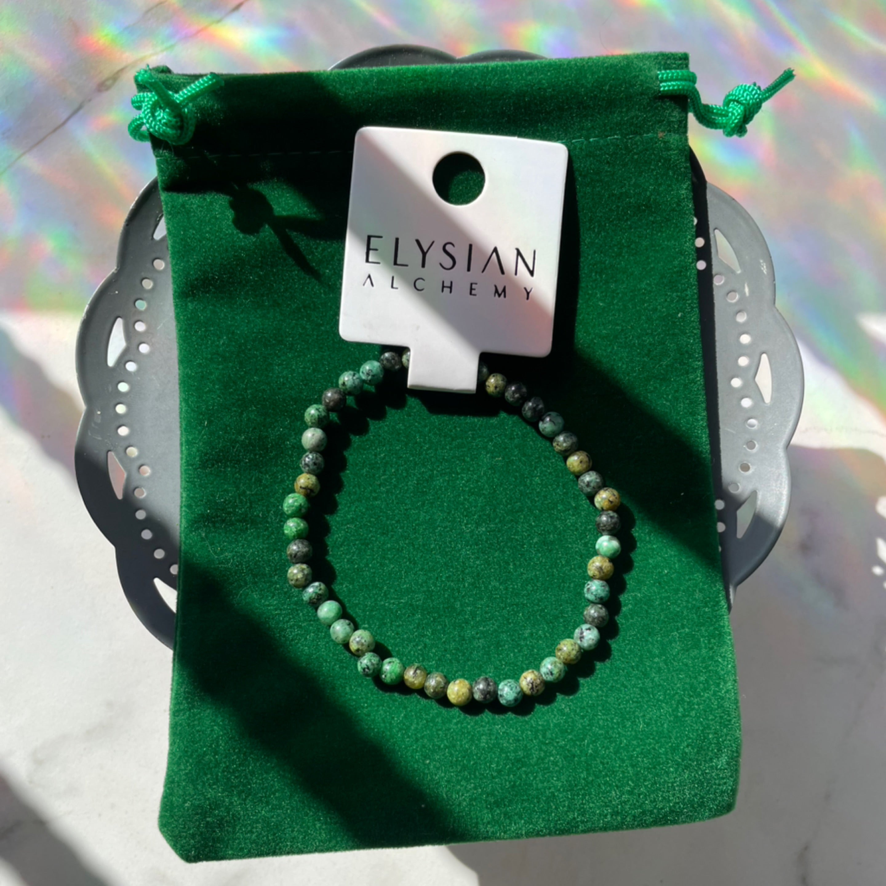 African Turquoise Bracelet 4mm