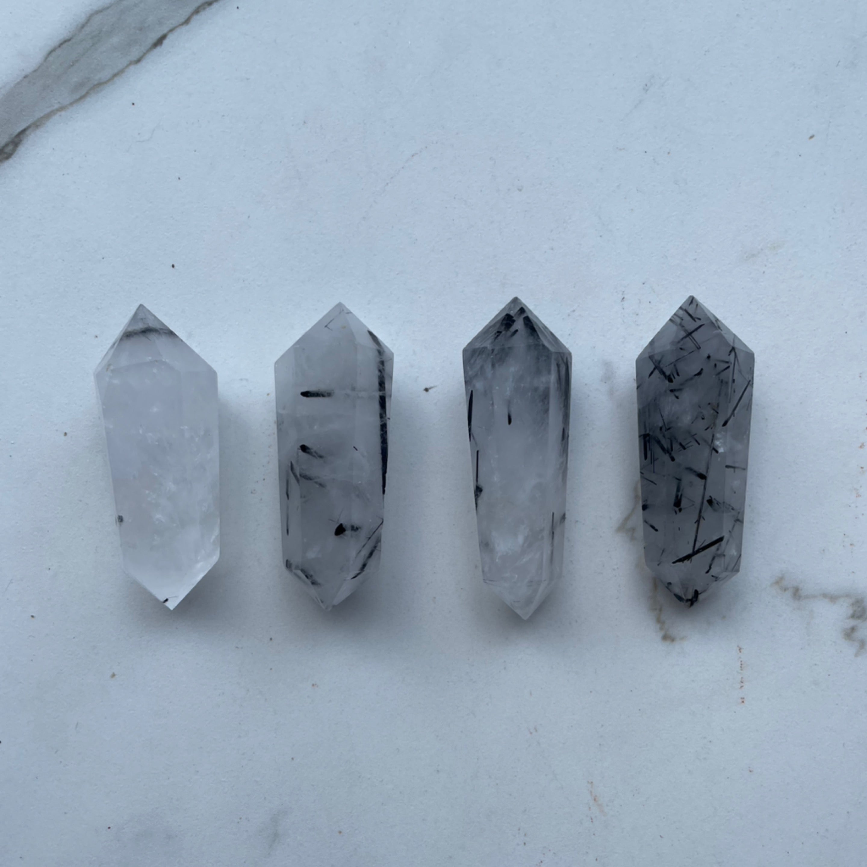 Tourmaline Quartz Double Terminated Wands