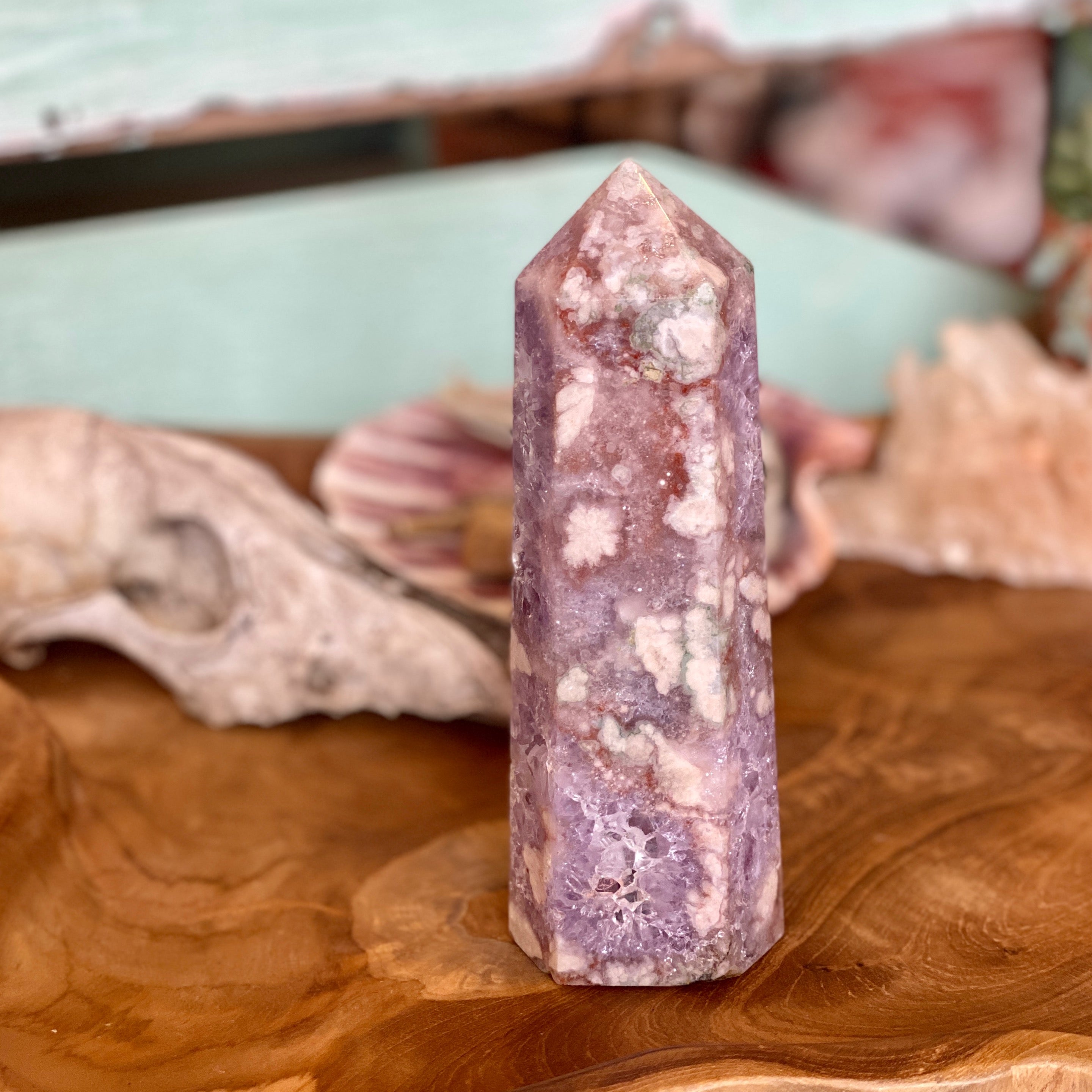 Amethyst/Flower Agate Large Tower