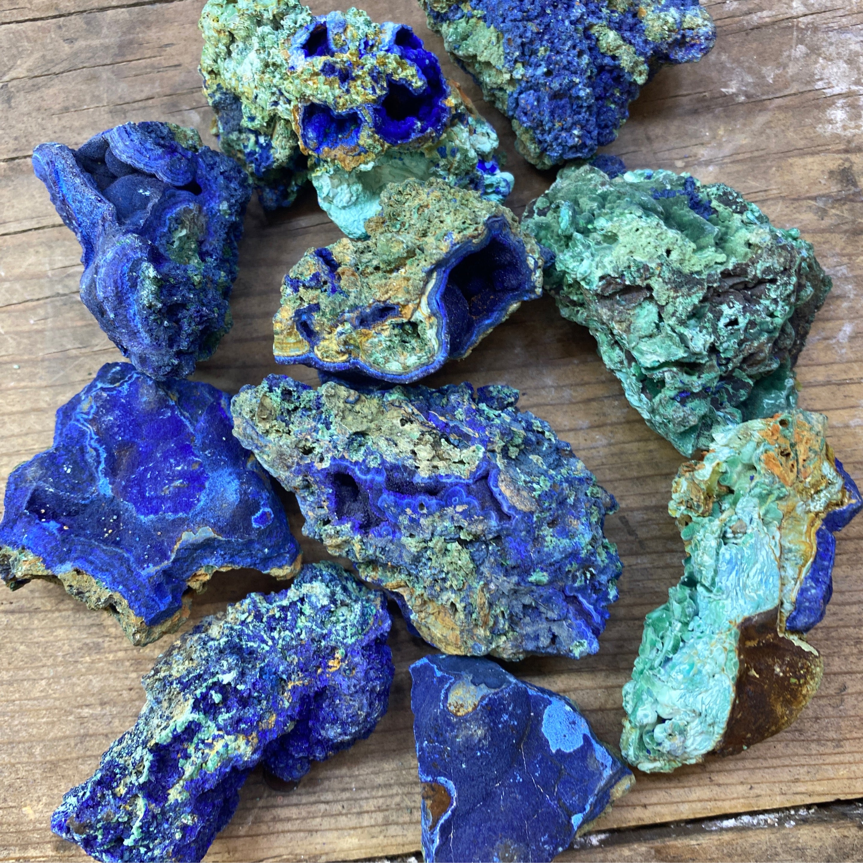 Azurite with Malachite Raw Chunk