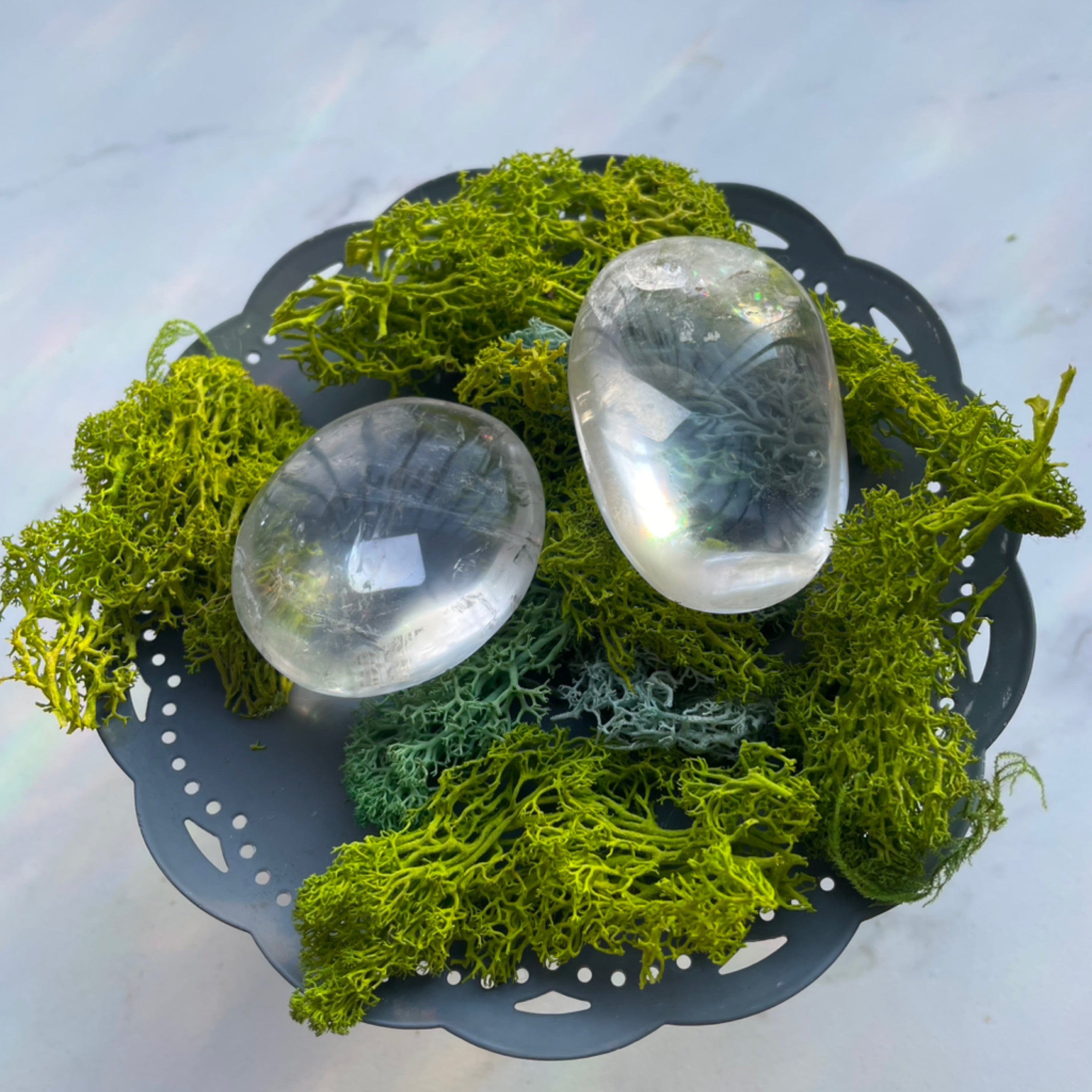 Clear Quartz Palm Stones