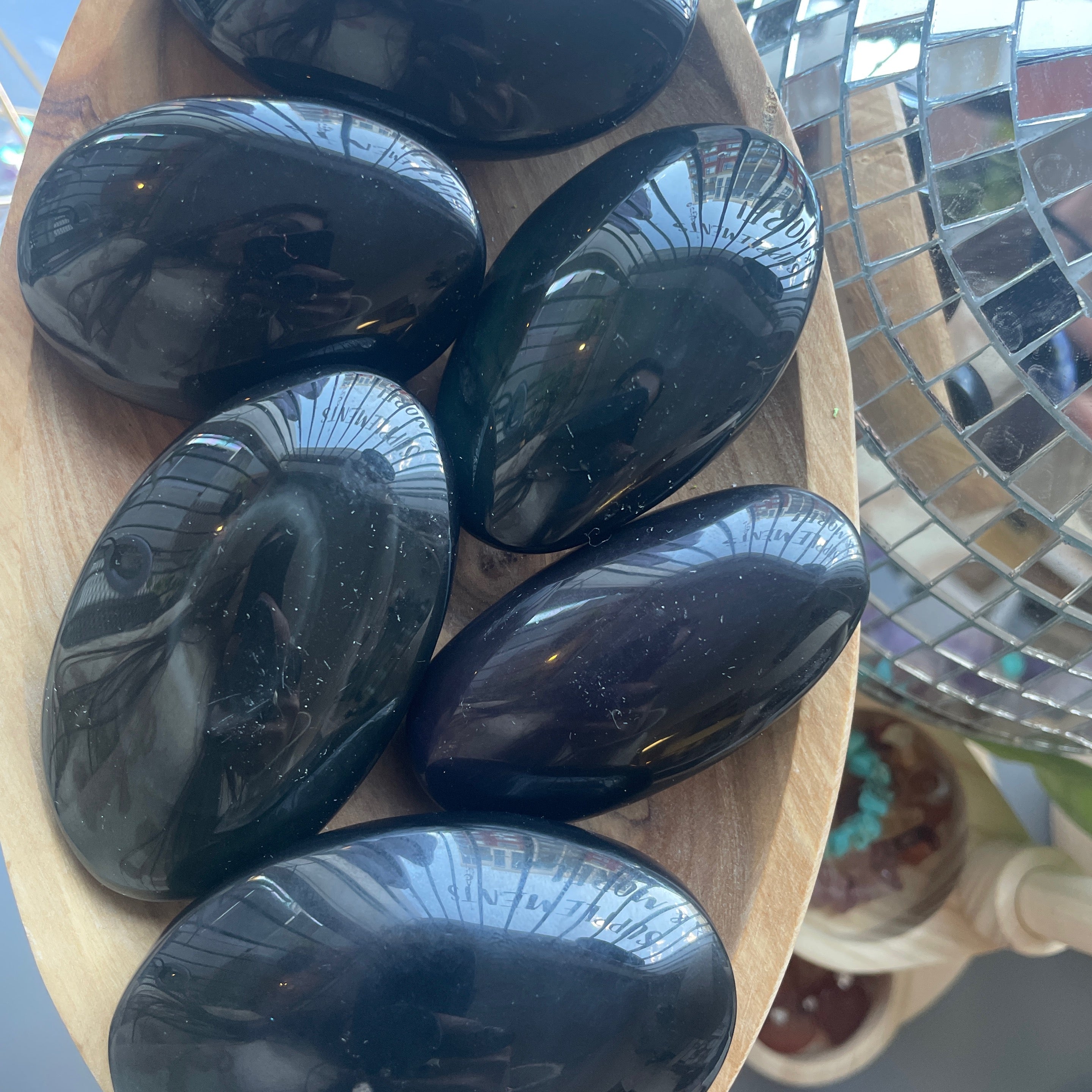 Rainbow Obsidian Palm Stone