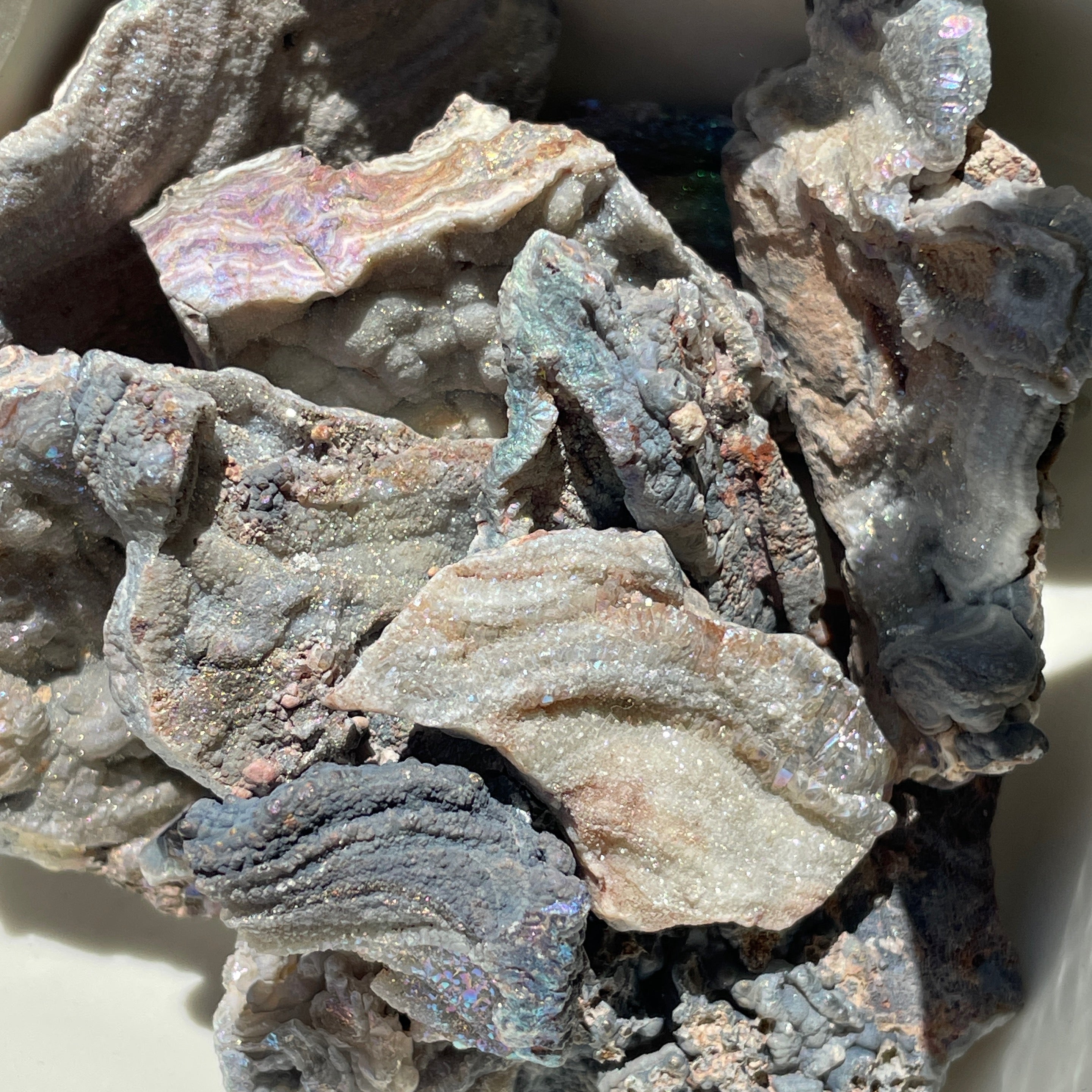 Blue Chalcedony Aura Plated Fragment