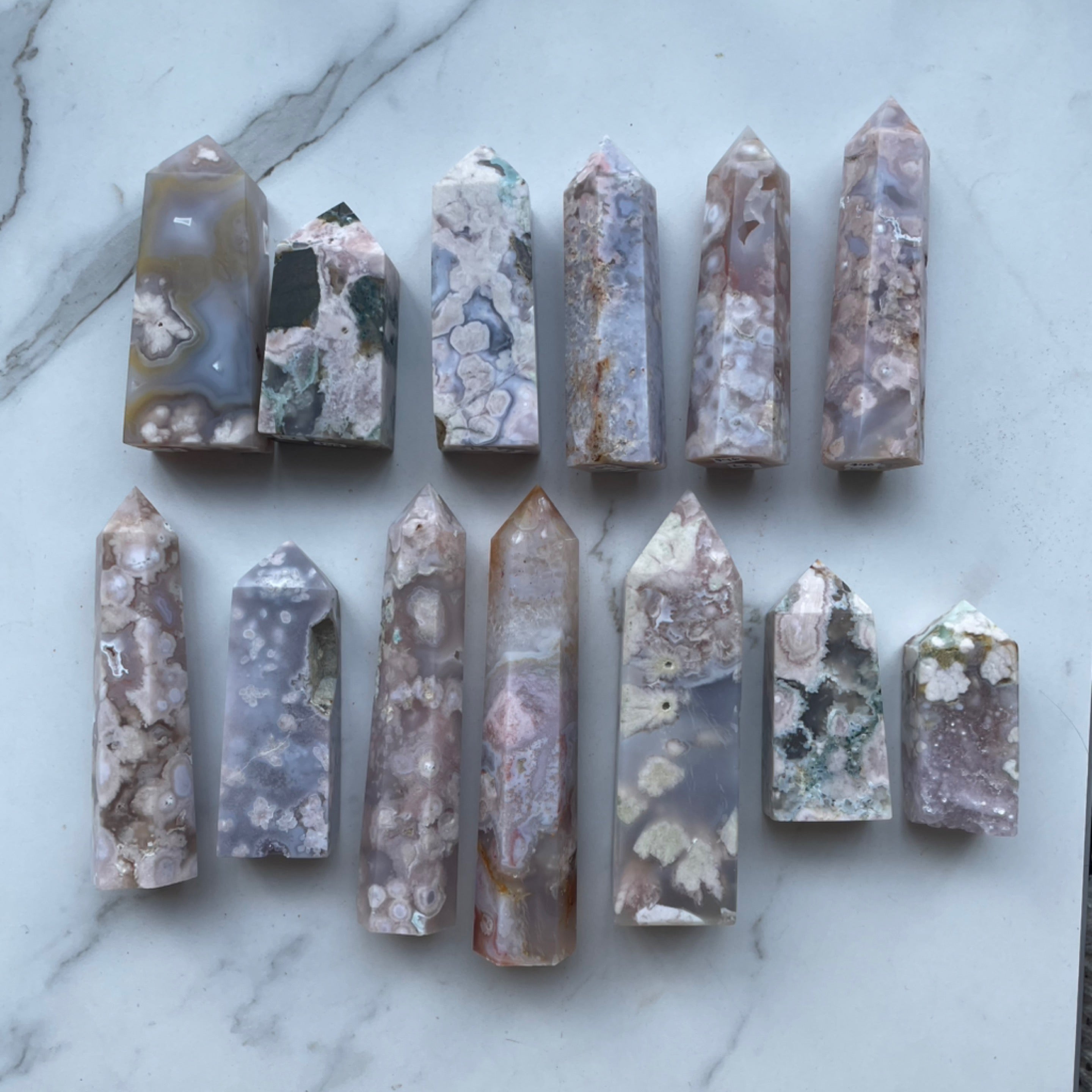 Large Flower Agate Towers