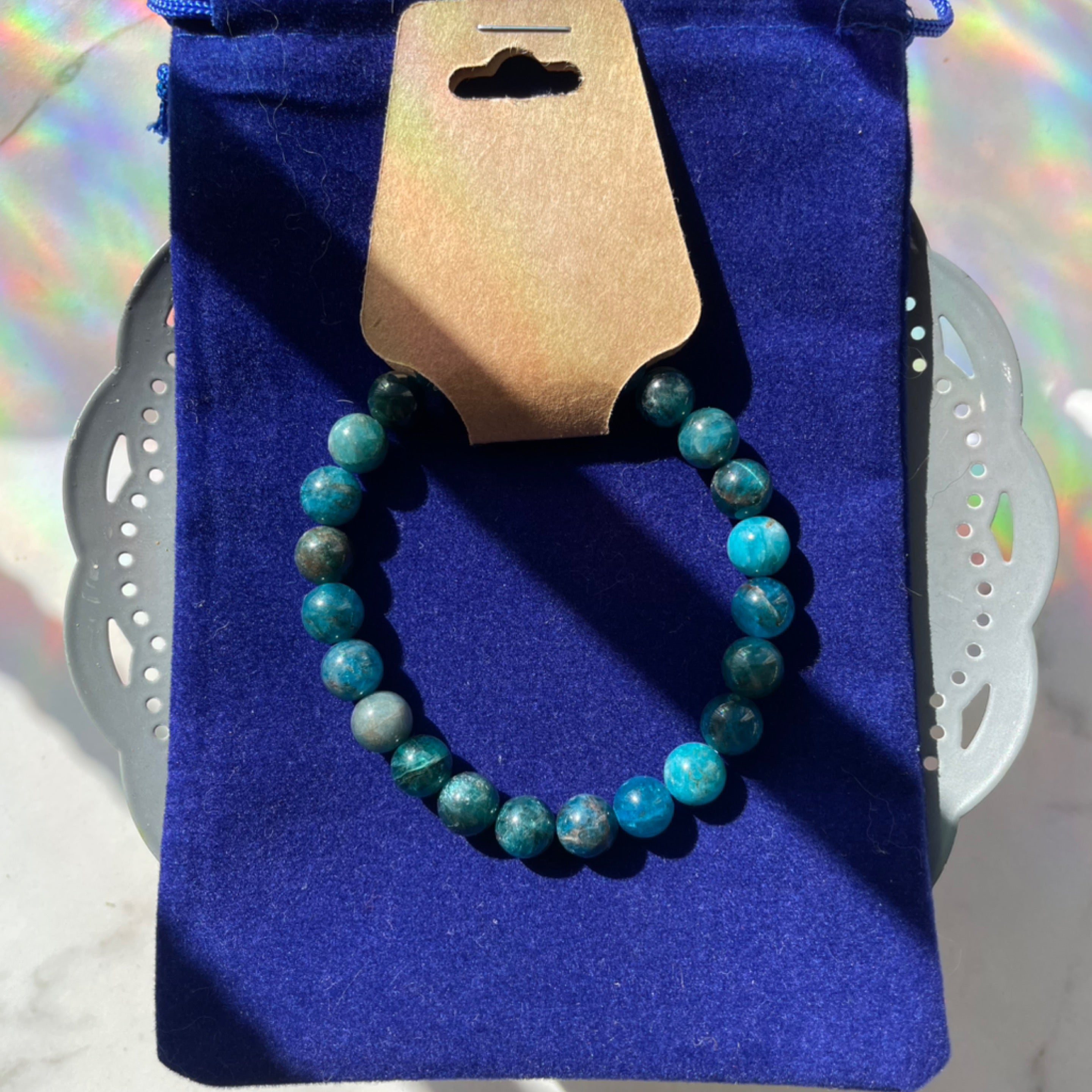 Blue Apatite Bracelet 8mm