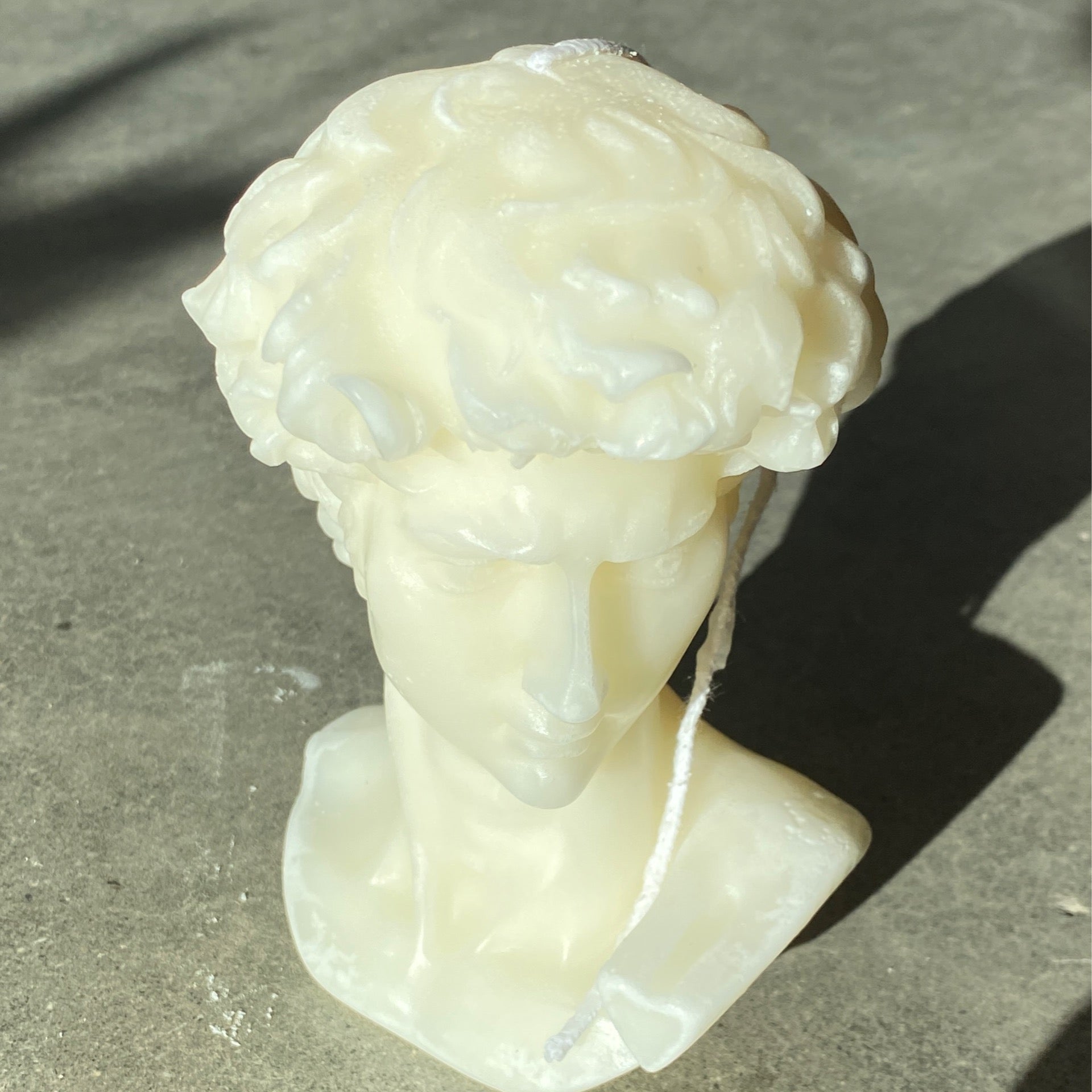 Greco Roman Marble Bust Candle