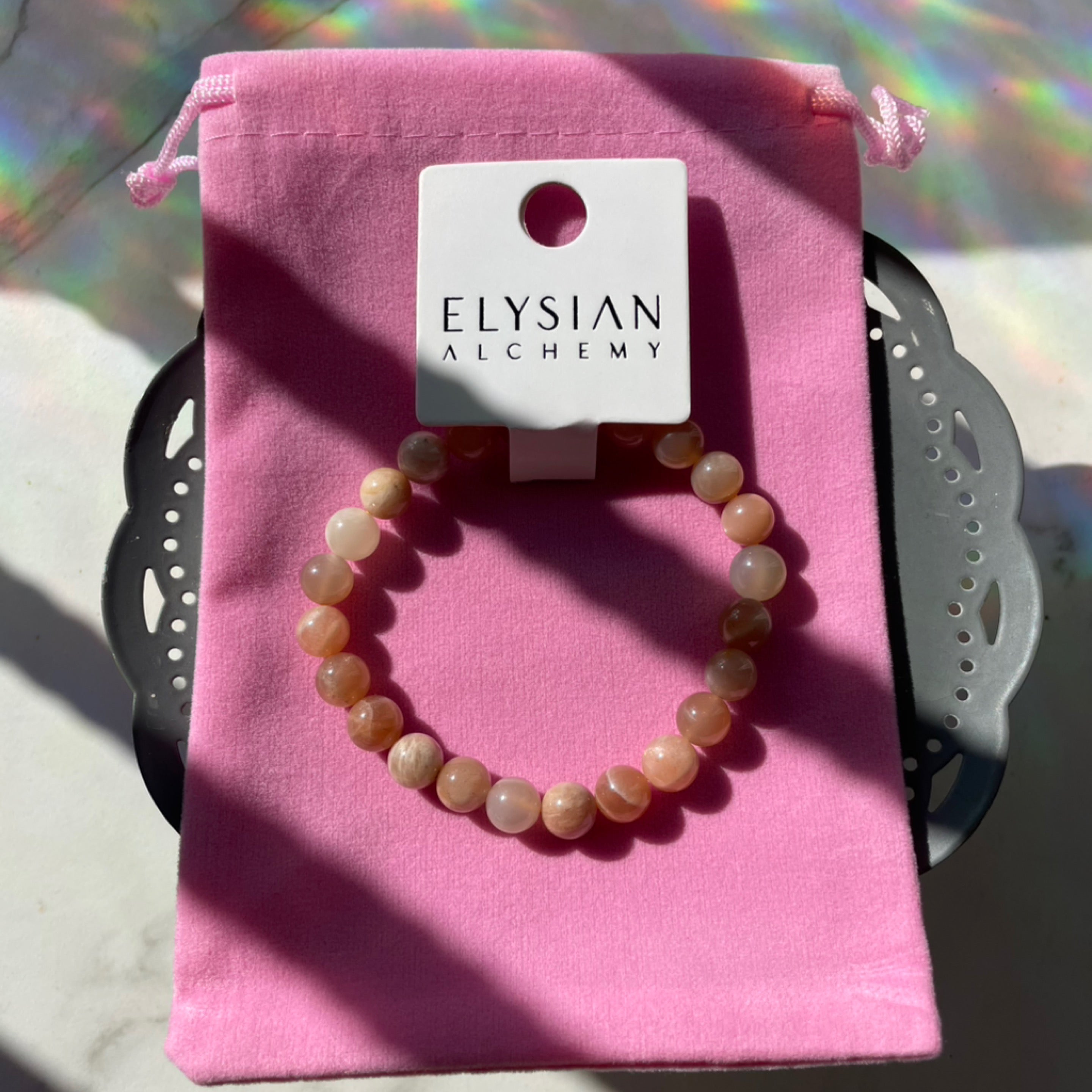Peach Moonstone Bracelet 8mm