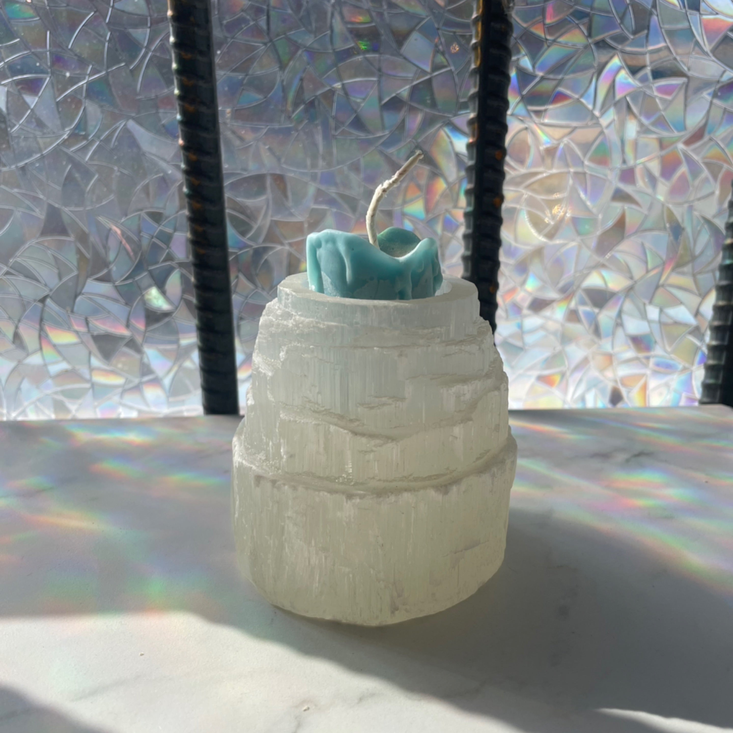 Selenite Candle Holder